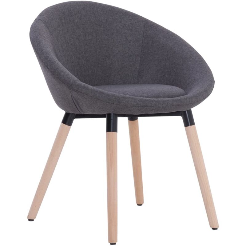 

vidaXL Silla de Comedor Tela Gris Oscuro - Gris