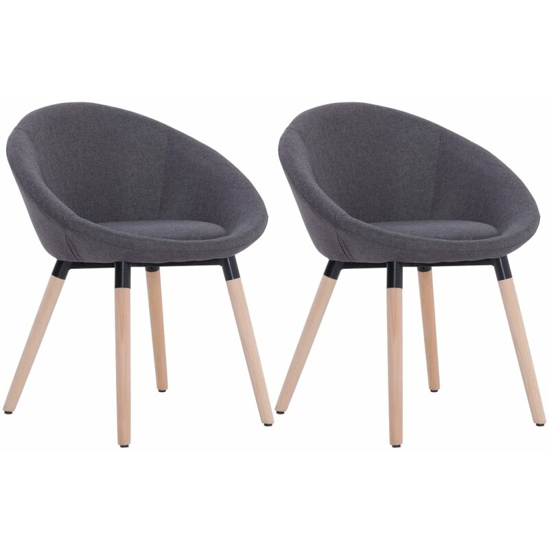 

vidaXL Silla de Comedor Tela 2 Unidades Gris Oscuro - Gris