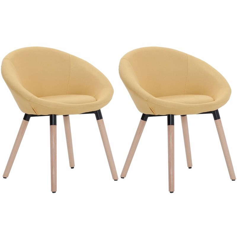 

vidaXL Silla de Comedor Tela 2 Unidades Amarillo - Amarillo