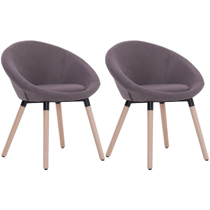 

vidaXL Silla de Comedor Tela 2 Unidades Gris Topo - Gris Topo