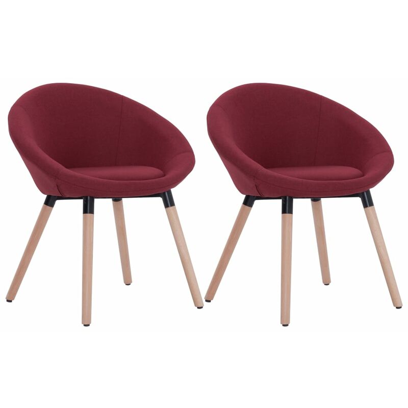 

vidaXL Silla de Comedor Tela 2 Unidades Vino Tinto - Rojo