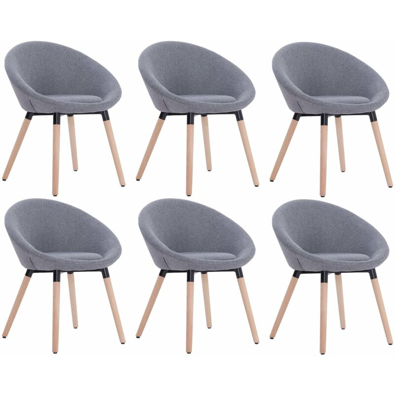 

Silla de Comedor Tela 6 Unidades Gris Claro - Gris - Vidaxl