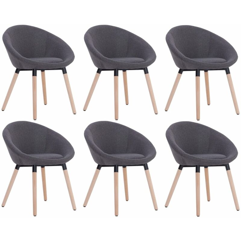 

Silla de Comedor Tela 6 Unidades Gris Oscuro - Gris - Vidaxl