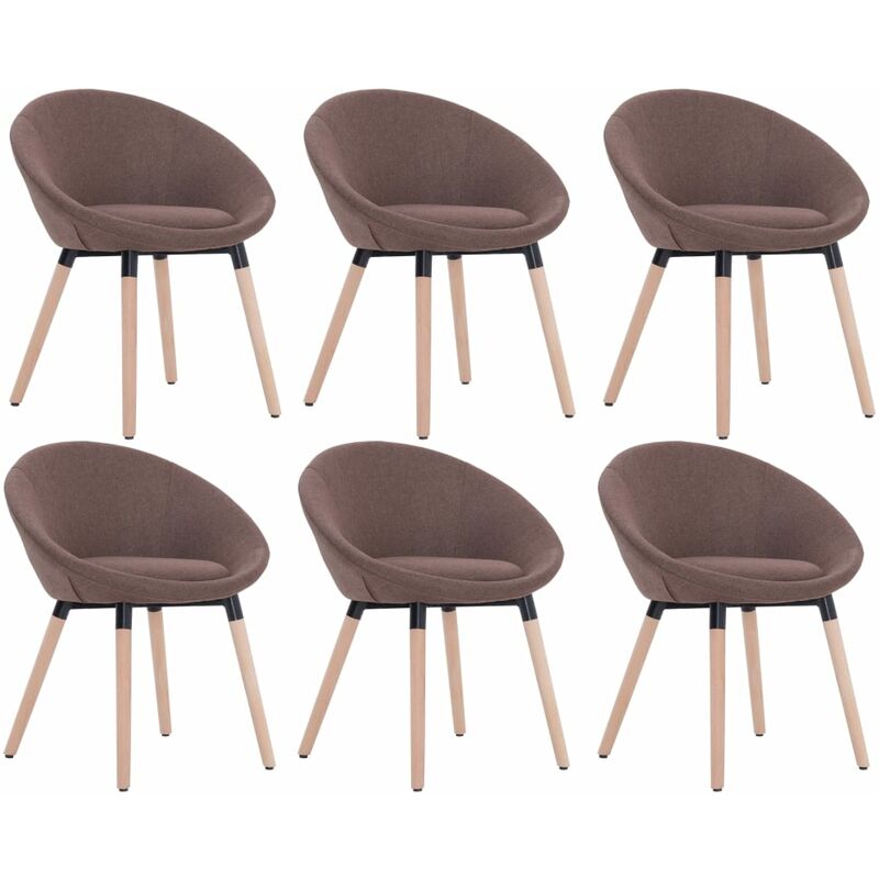 

Silla de Comedor Tela 6 Unidades Marrón - Marrón - Vidaxl