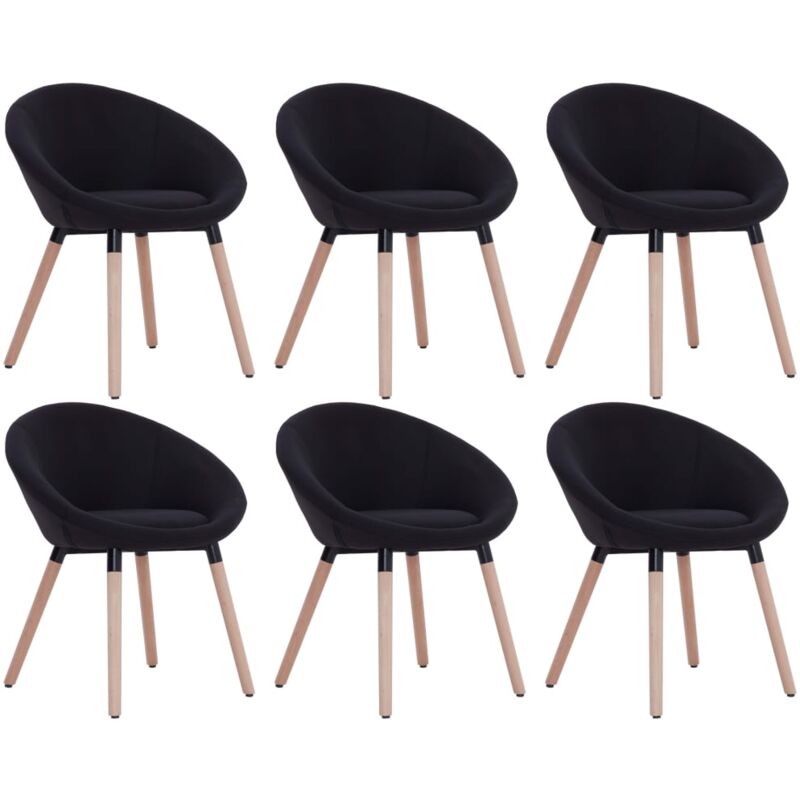 

Silla de Comedor Tela 6 Unidades Negro - Negro - Vidaxl