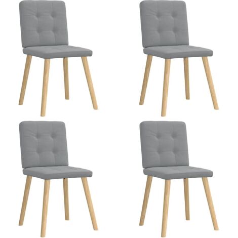Sillas de comedor 4 unidades tela gris claro