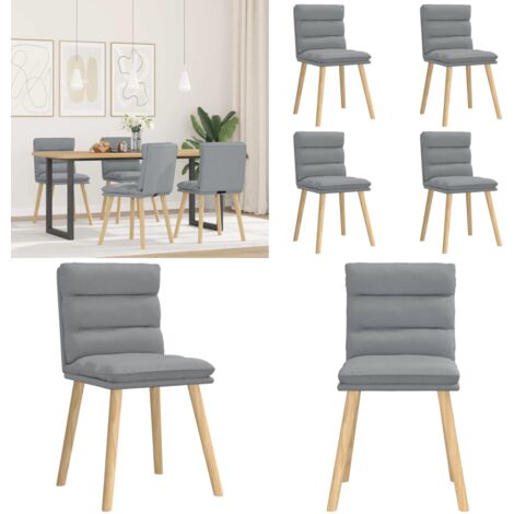 Sillas de comedor 4 unidades tela gris claro - Sillas de comedor gris claro - Sillas de comedor con espuma
