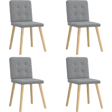 Sillas de comedor 4 unidades tela gris claro vidaXL
