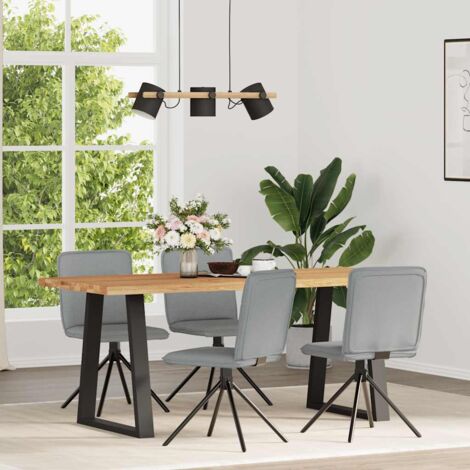 Sillas de comedor 4 unidades tela gris claro vidaXL