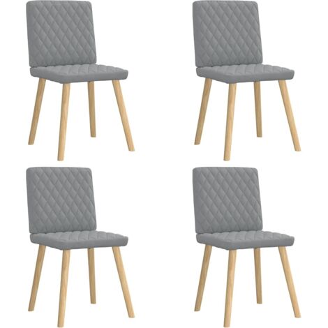 Sillas de comedor 4 unidades tela gris claro vidaXL