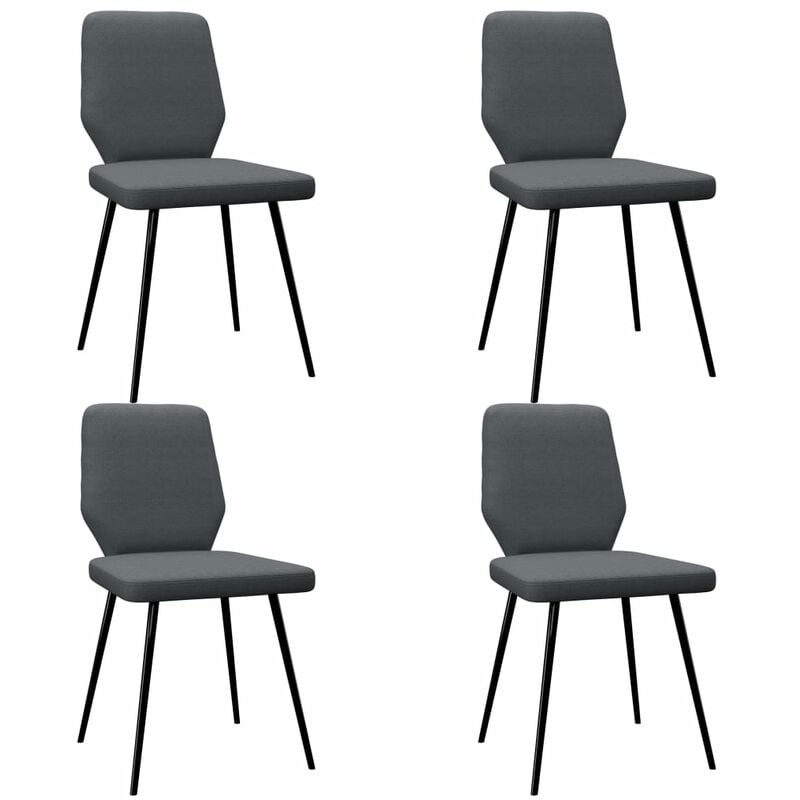

Sillas de comedor 4 unidades tela gris oscura