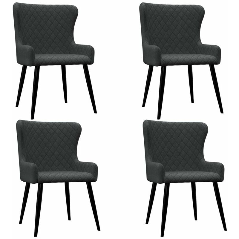 

Sillas de comedor 4 unidades tela gris oscuro