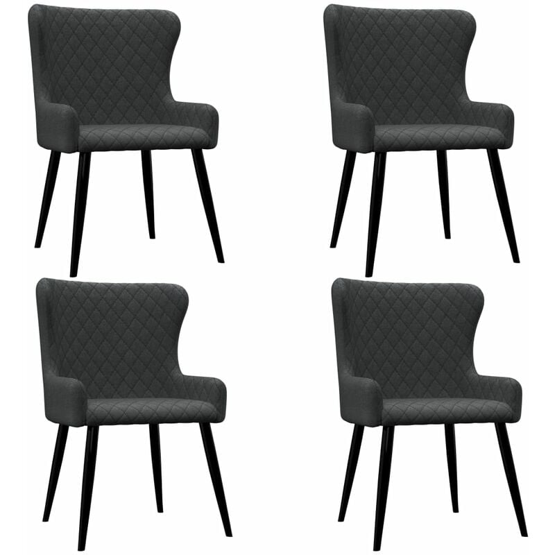 

Sillas de comedor 4 unidades tela gris oscuro