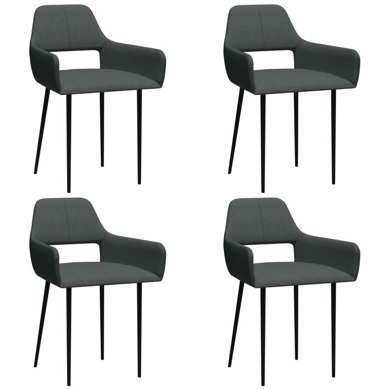 

Sillas de comedor 4 unidades tela gris oscuro