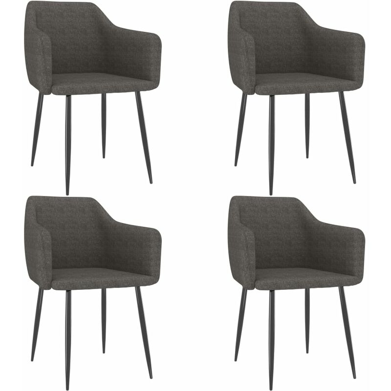 

Sillas de comedor 4 unidades tela gris oscuro