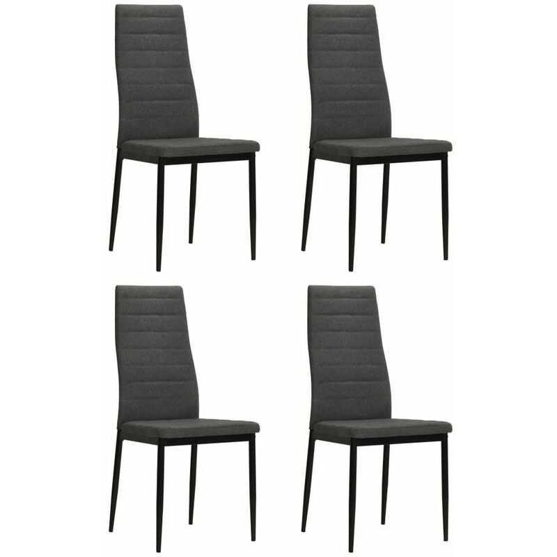 

Sillas de comedor 4 unidades tela gris oscuro