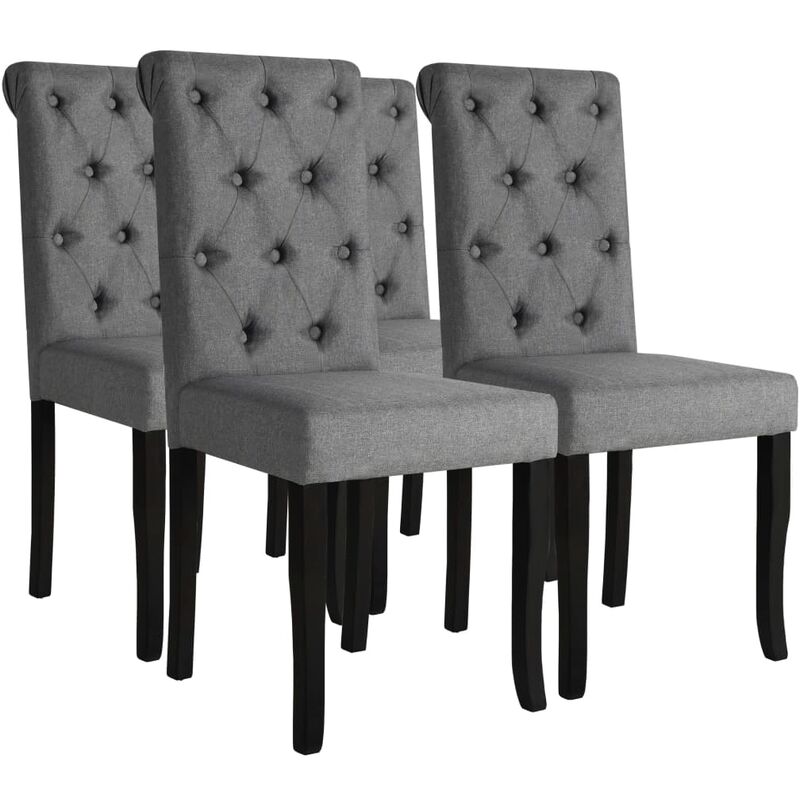 

Sillas de comedor 4 unidades tela gris oscuro - Gris