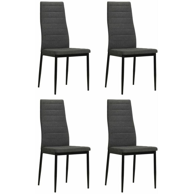 

Sillas de comedor 4 unidades tela gris oscuro - Gris
