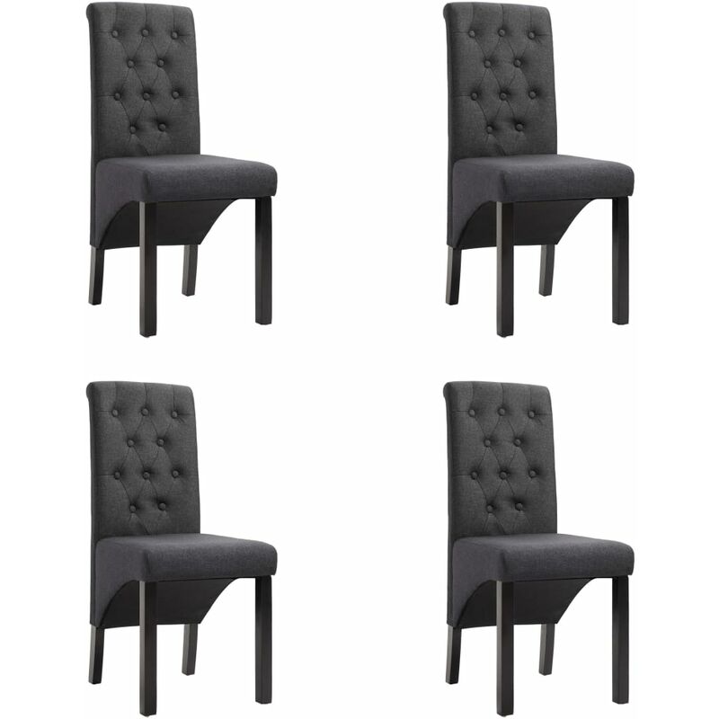 

Sillas de comedor 4 unidades tela gris oscuro - Gris