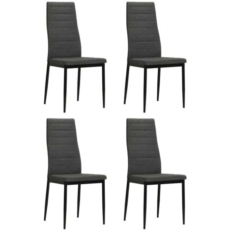 Sillas de comedor 4 unidades tela gris oscuro