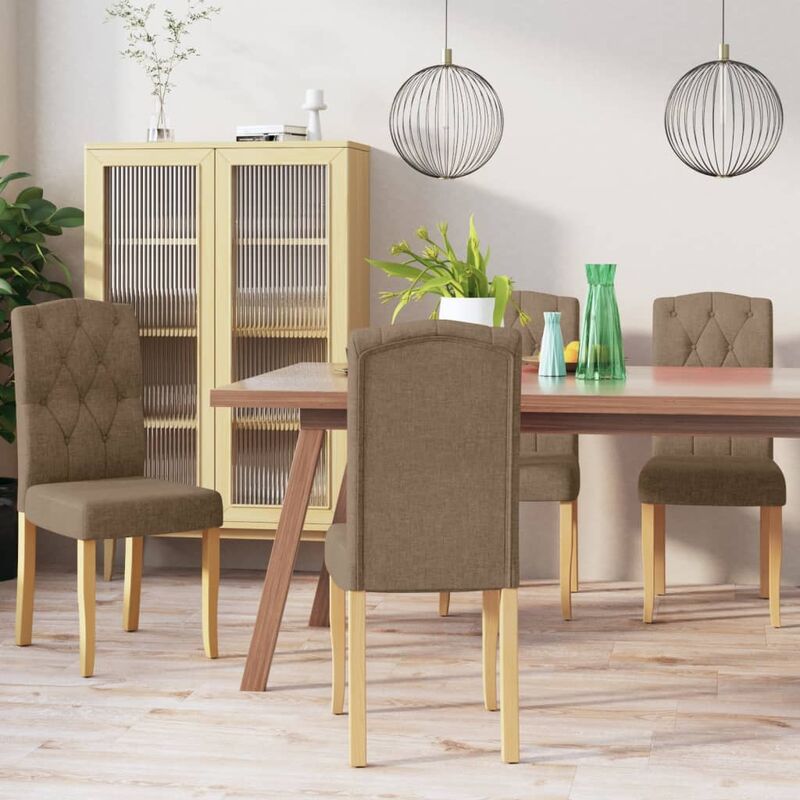 

Sillas de comedor 4 unidades tela gris taupé