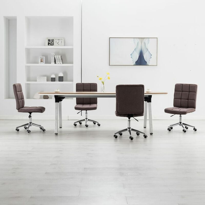 

Sillas de comedor 4 unidades tela gris topo