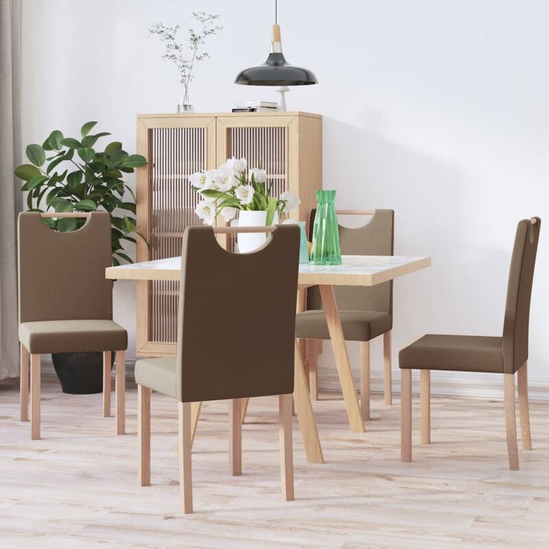 

Sillas de comedor 4 unidades tela gris topo