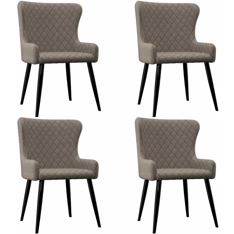 

Sillas de comedor 4 unidades tela gris topo - Marrón