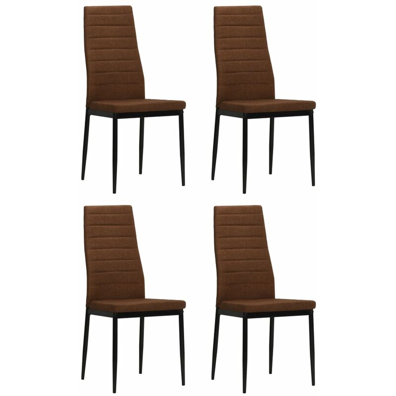 

Sillas de comedor 4 unidades tela marrón - Marrón