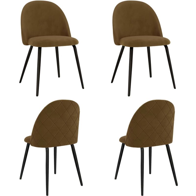 

Sillas de comedor 4 unidades tela marrón - Marrón