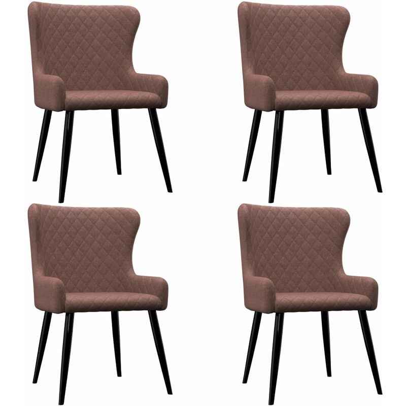 

Sillas de comedor 4 unidades tela marrón - Marrón