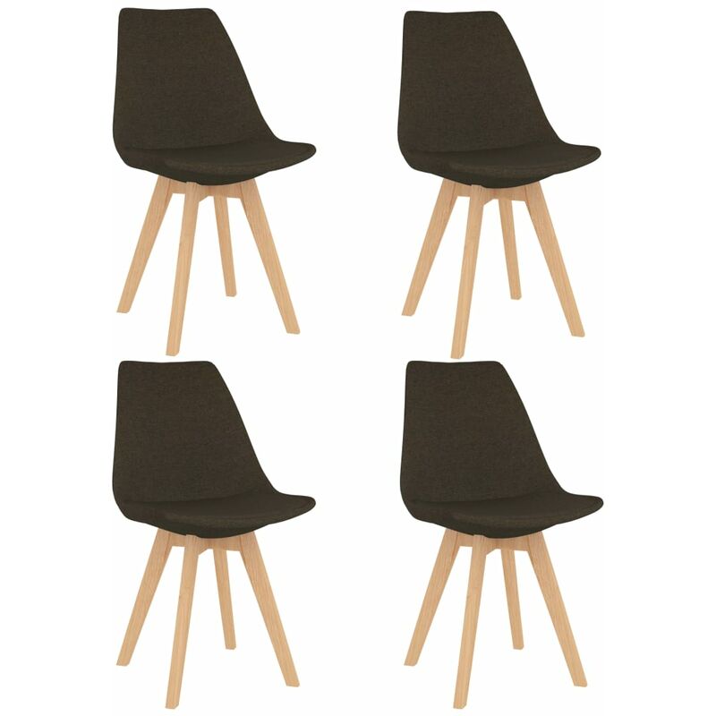 

Sillas de comedor 4 unidades tela marrón oscuro - Marrón