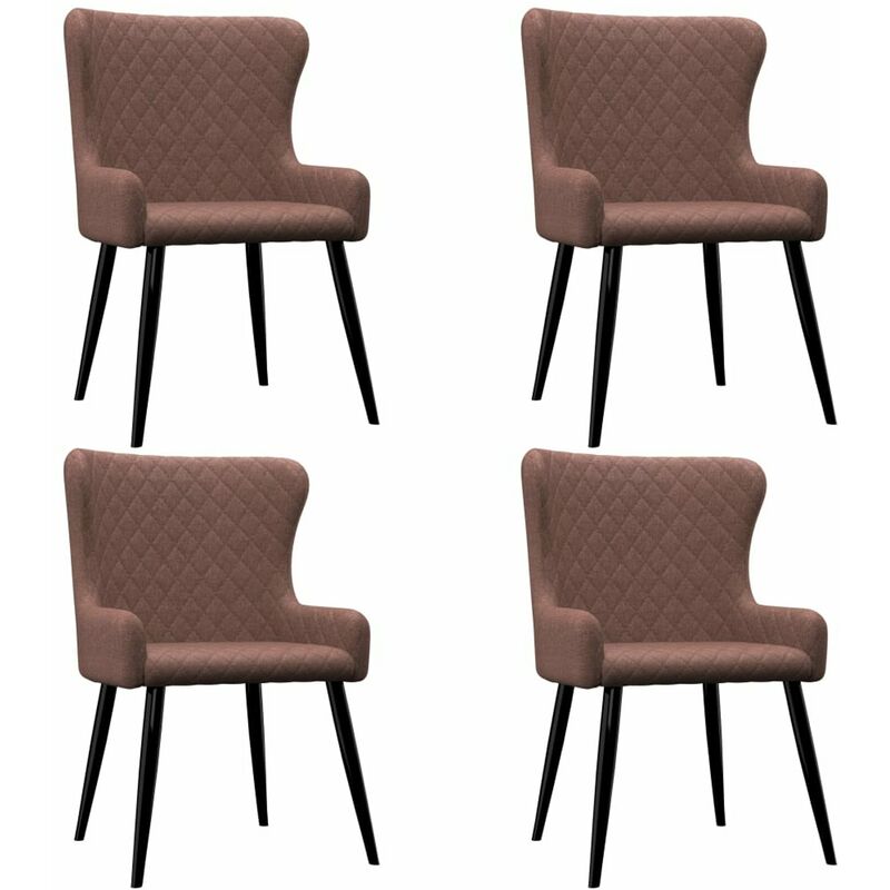 

Sillas de comedor 4 unidades tela marron
