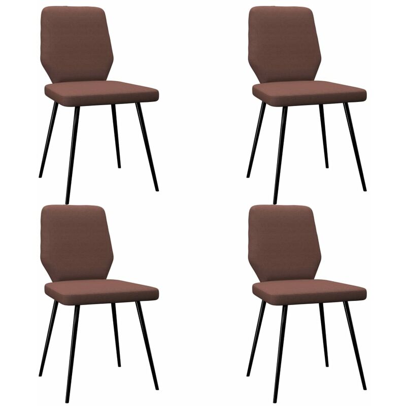 

Sillas de comedor 4 unidades tela marrón
