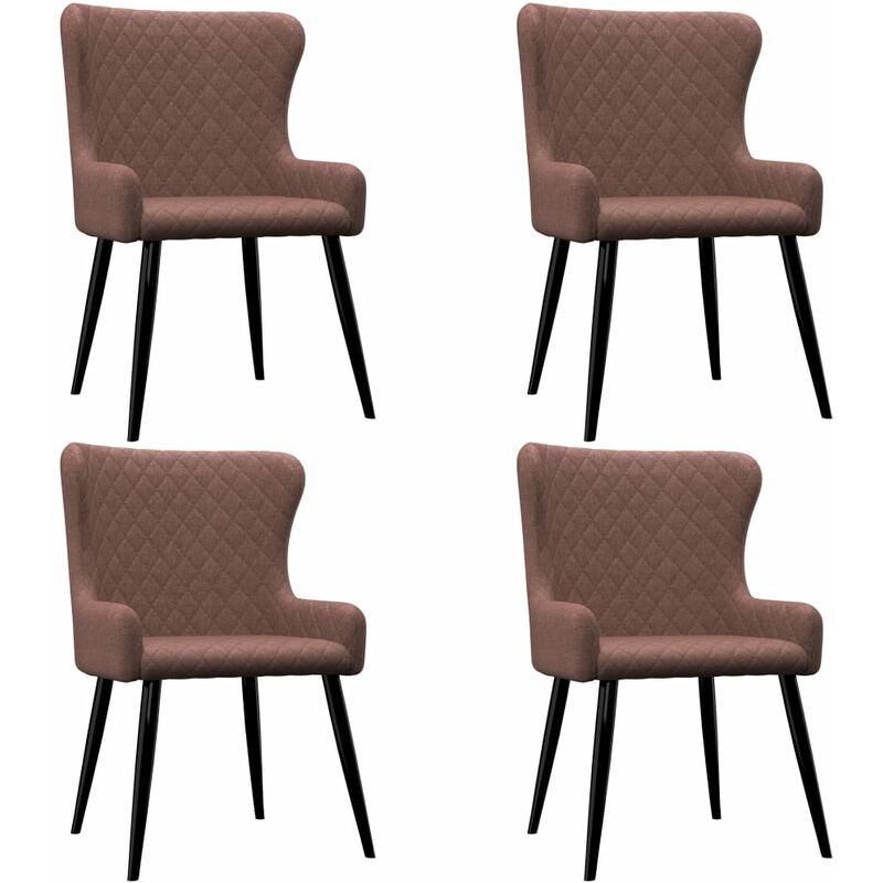 

Sillas de comedor 4 unidades tela marrón