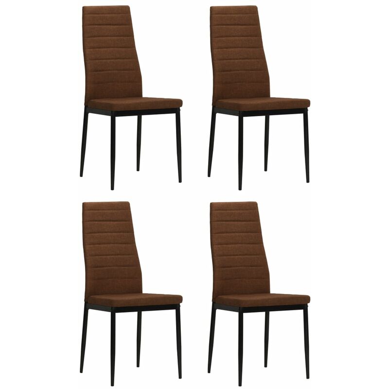 

Sillas de comedor 4 unidades tela marrón