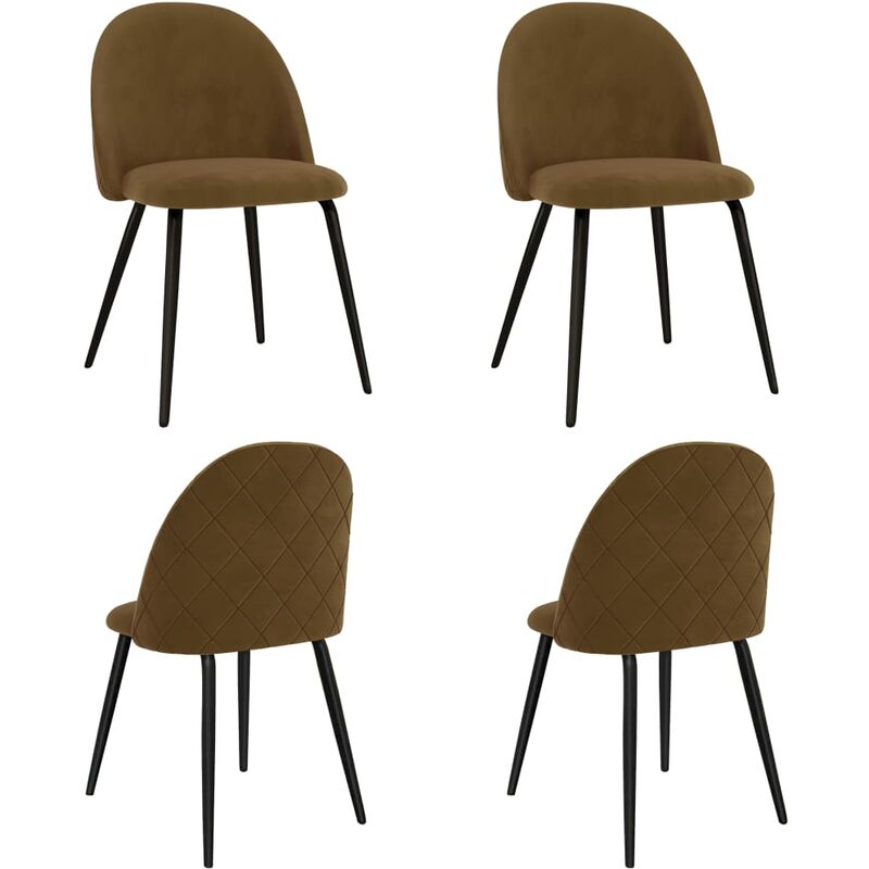 

Sillas de comedor 4 unidades tela marrón