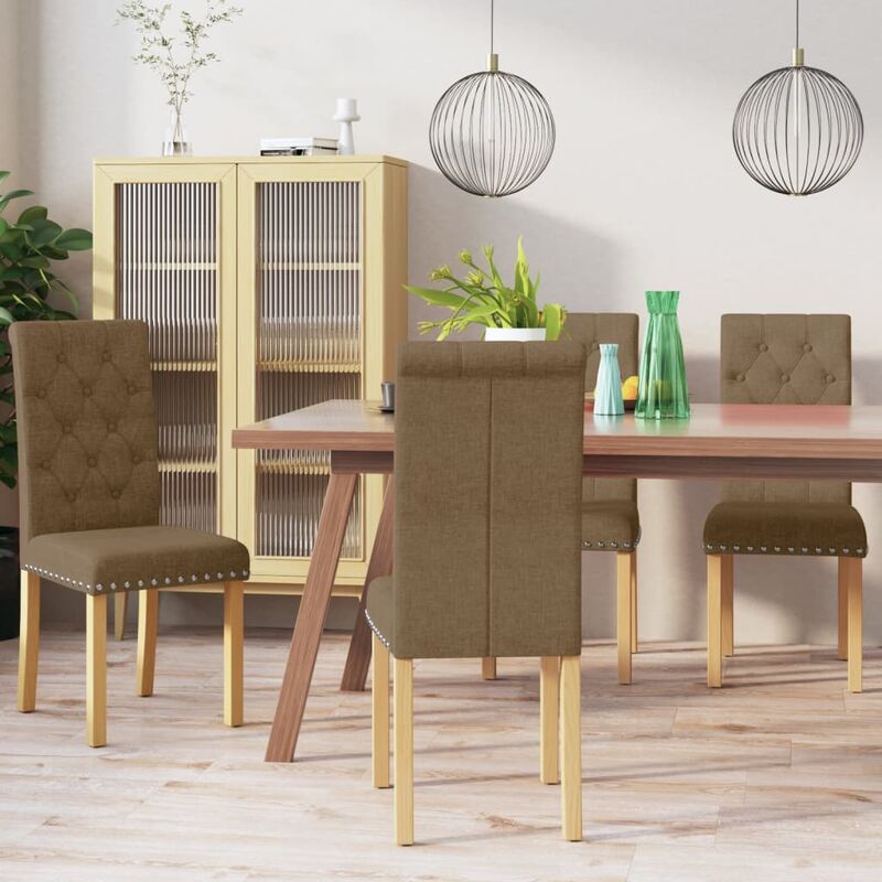 

Sillas de comedor 4 unidades tela marrón