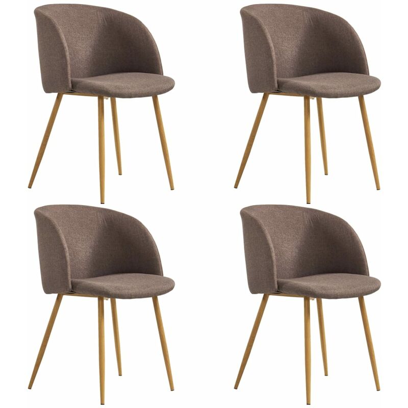 

Sillas de comedor 4 unidades tela marrón - Marrón - Vidaxl