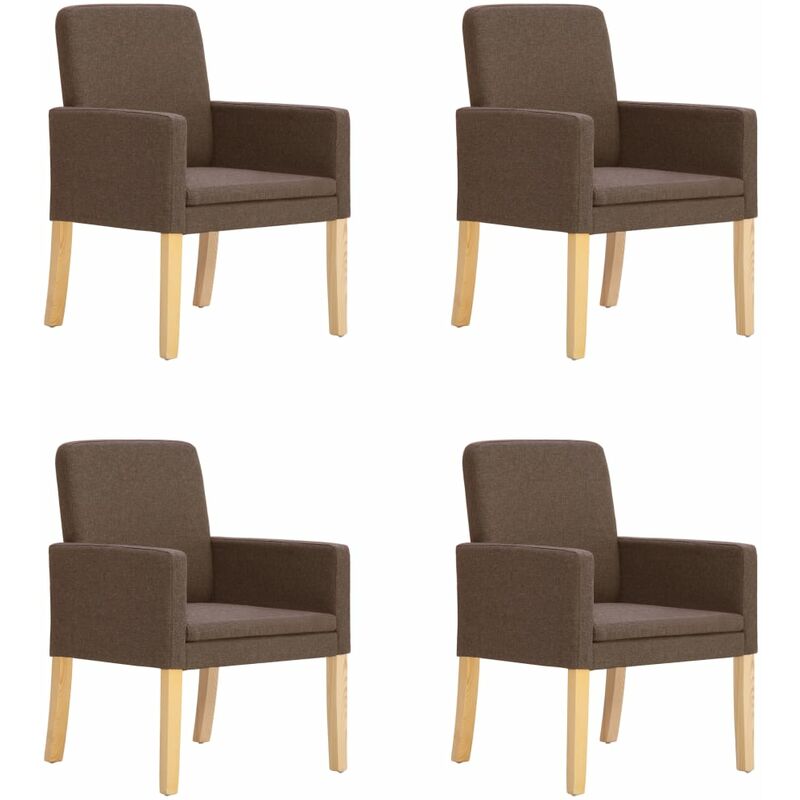 

vidaXL Sillas de Comedor Tela 4 Unidades Marrón - Marrón