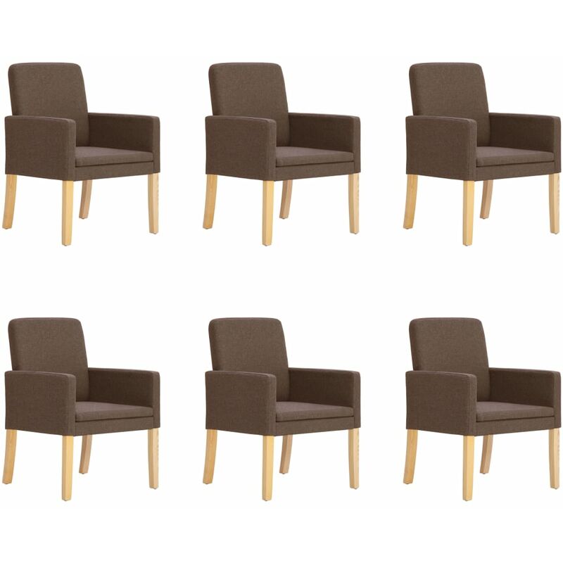 

Sillas de Comedor Tela 6 Unidades Marrón - Marrón - Vidaxl