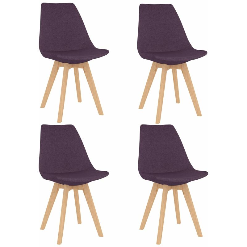 

Sillas de comedor 4 unidades tela moradas