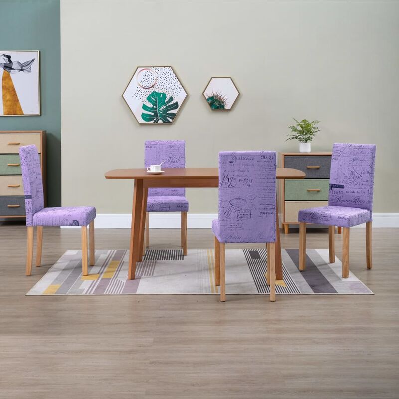 

Sillas de comedor 4 unidades tela moradas