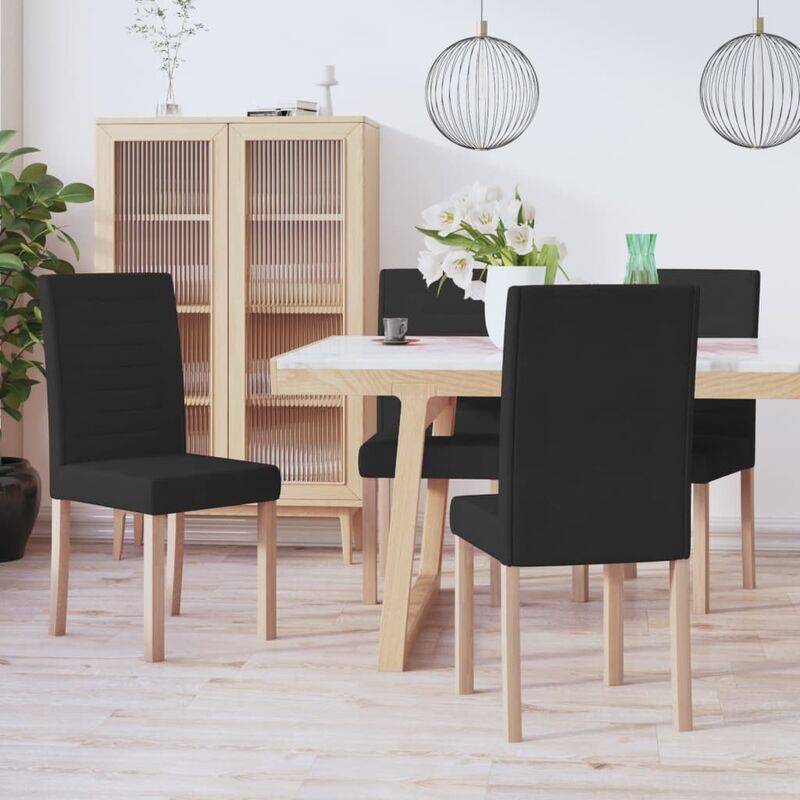 

Sillas de comedor 4 unidades tela negra