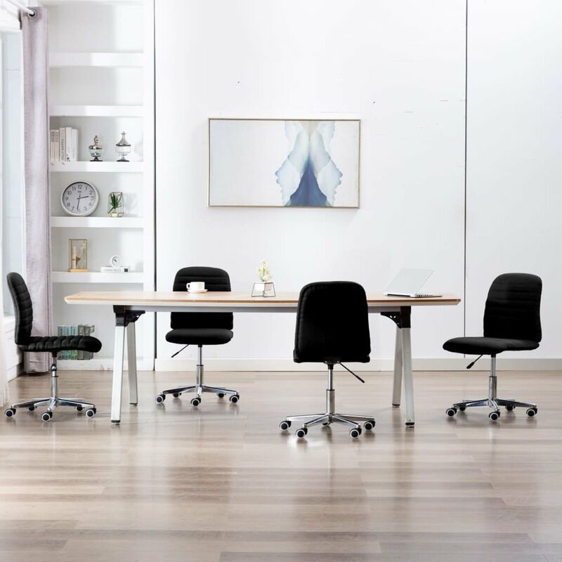 

Happyshopping - Sillas de comedor 4 unidades tela negro