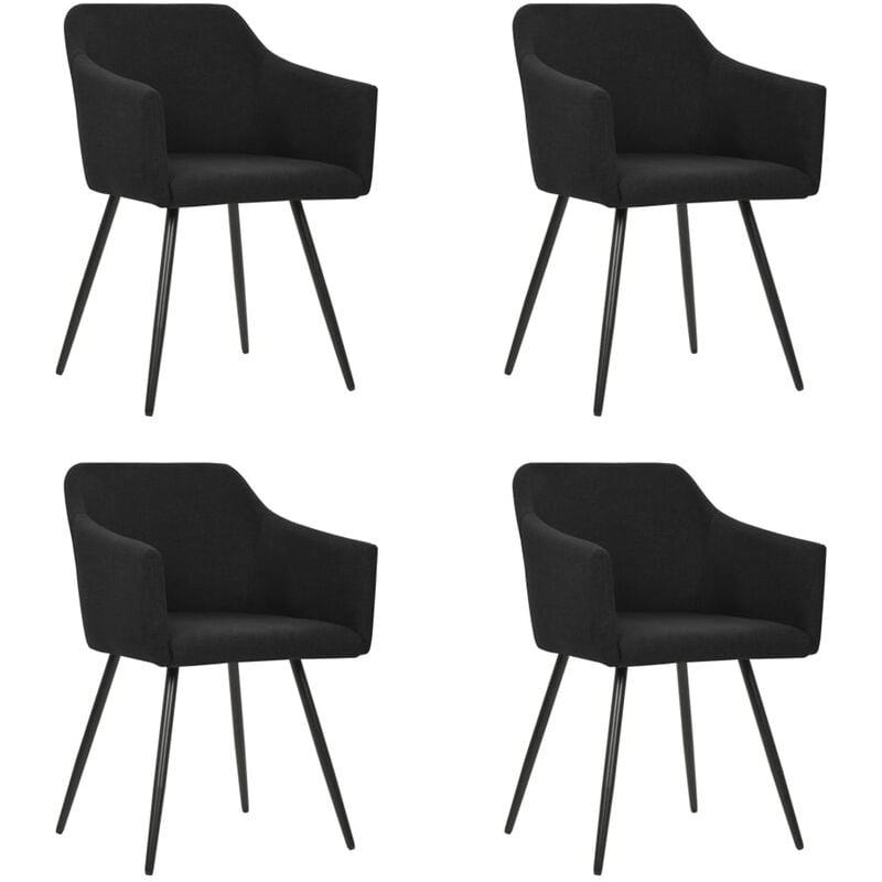 

Sillas de comedor 4 unidades tela negro