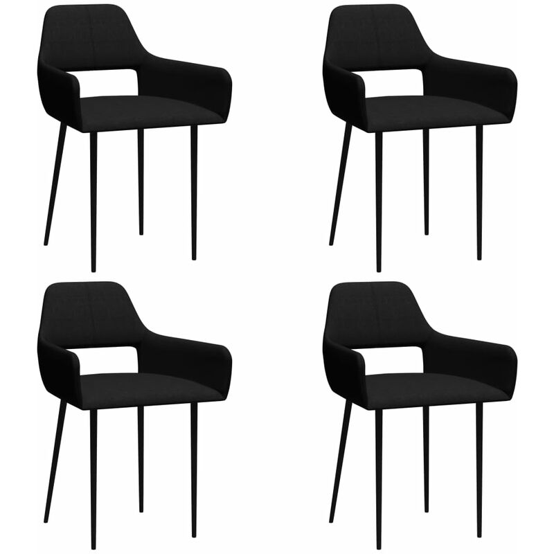 

Sillas de comedor 4 unidades tela negro
