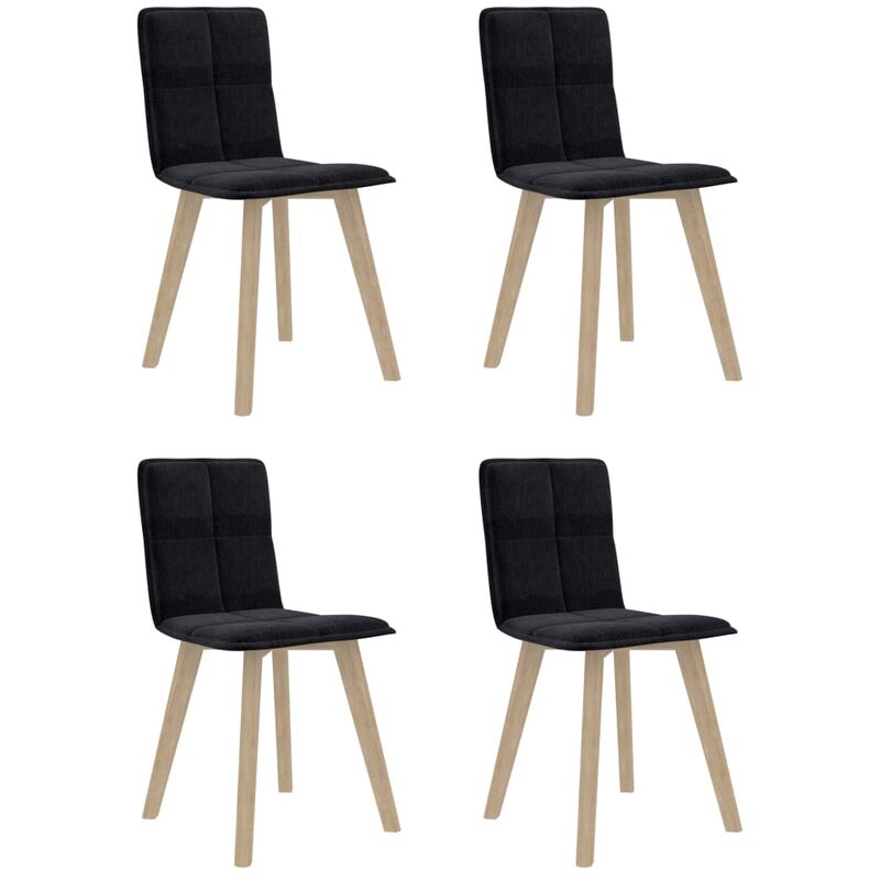 

Sillas de comedor 4 unidades tela negro