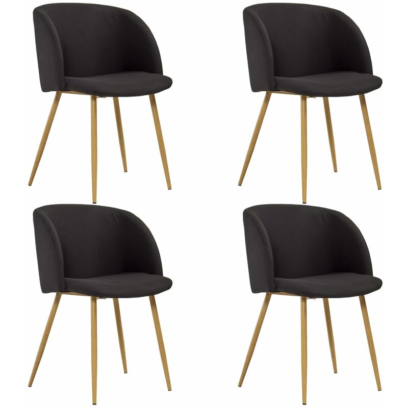 

Sillas de comedor 4 unidades tela negro