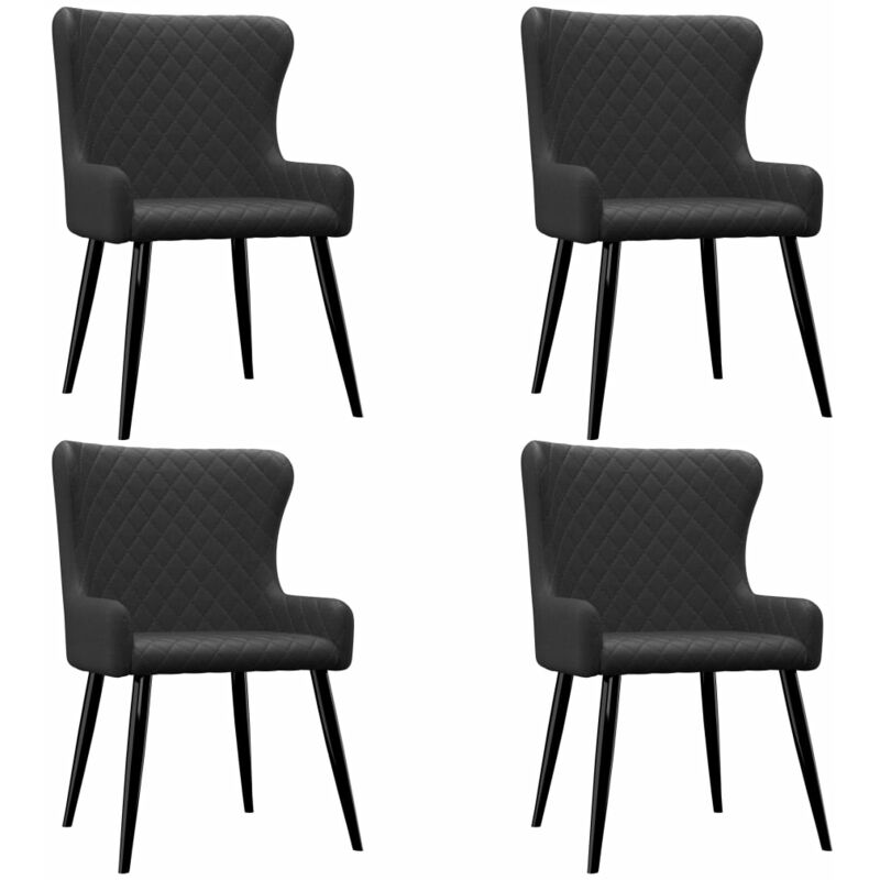 

Sillas de comedor 4 unidades tela negro - Negro